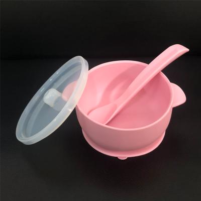 China BPA Free Customized Non Spill Baby Feeding Suction Cup And Spoon Set for sale