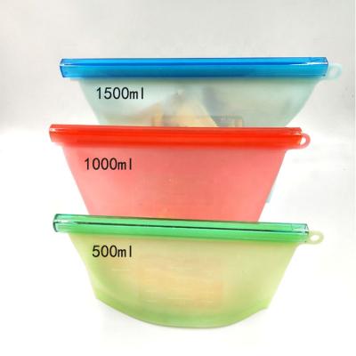 China Wholesale 500ml bpa free custom reusable silicone food storage bag sustainable for sale