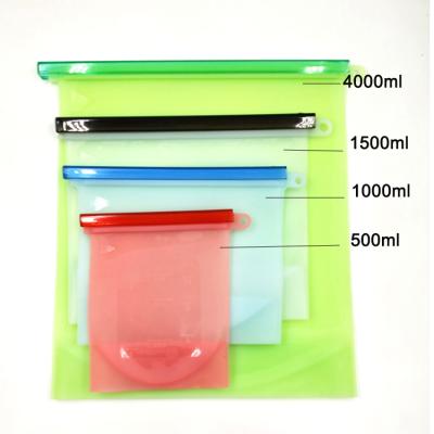 China 500ml 1000ml 1500ml Freezer Vacuum Silicone Food Preservation Storage Viable Heat Resistant Reusable Bags for sale