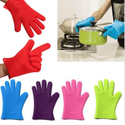 China Oven BPA Free Heat Resistant BBQ Food Grade Grill Cooking Silicone Glove for sale