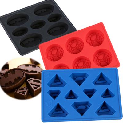 China Viable Silicone Ice Mold Set of 3 Transformers Superhero Batman Superman Chocolate Candy Mold for sale