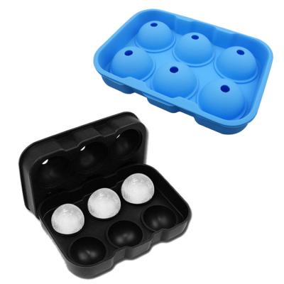 China Viable Factory Wholesale Free Wholesale Whiskey 6 Cavity Grainy Silicone Ice Ball Maker Mold for sale