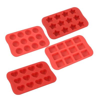 China Disposable 4-in-1 tray set for cupcakes, muffins, soap and brownies-red silicone baking pans for sale