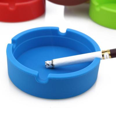 China Custom Colored Silicone Logo Eco - Friendly Anti - Fall Round Silicone Ashtray for sale