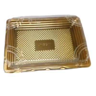 China JY-SG03 Eco-Friendly Disposable Caterer Plastic Box Sushi Square Food Containers With Clear Lip Plastic Tray 800sets Package for sale