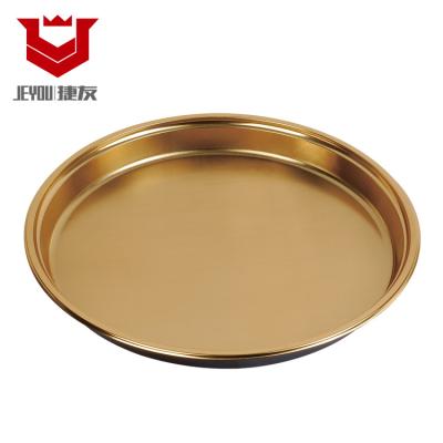 China Disposable Wholesale Golden Food Round Dish Sushi Food Packaging JY-82104 Gold for sale