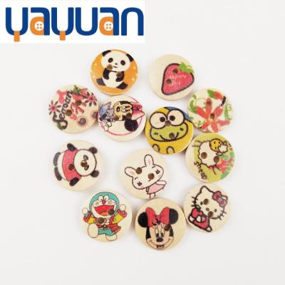 China Custom Fancy Dry Cleaning Painting Decorative Wooden Buttons Colorful Clothing Buttons for sale