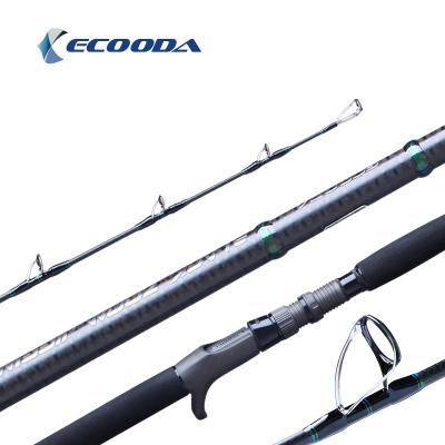 China One-Piece Design Deep Sea Fishing Rod Jigging Rod Big Fish Classic Fishing Rod 29KG Drag Power ECOODA EBZJ Black Zoom for sale