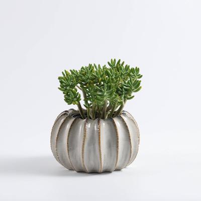 China Retro Plant Decoration Minimalist Custom Planter Flower Pot Ceramic Indoor Garden Plant Rempot for sale