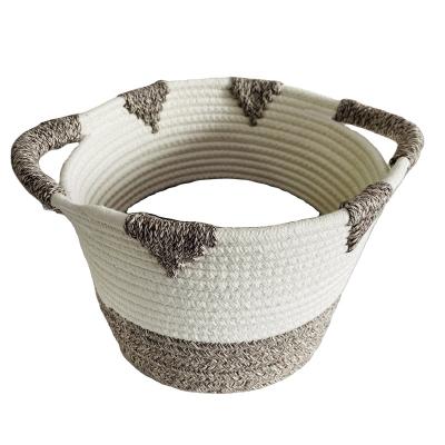 China Goodpick XXX Folding Large Cotton Rope Basket Woven Storage Basket Pillow Cover Basket for sale