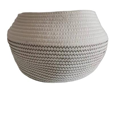 China Small Woven Resilient Resilient Tidy / Storage Strength Cotton Rope Storage Basket for sale