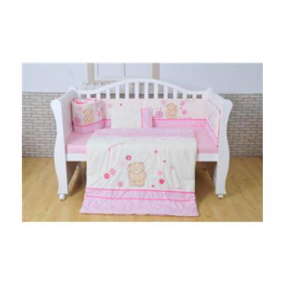 China Baby Velvet Bear Teddy Bear Bedding Set Disposable Pink Soft Friends Forever Nursery Bedding Set for sale