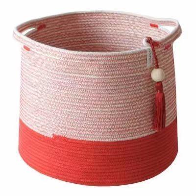 China Factory Woven Laundry Cotton Rope Storage Basket High Quality Viable Cotton Rope Storage Basket Storage Basket for sale