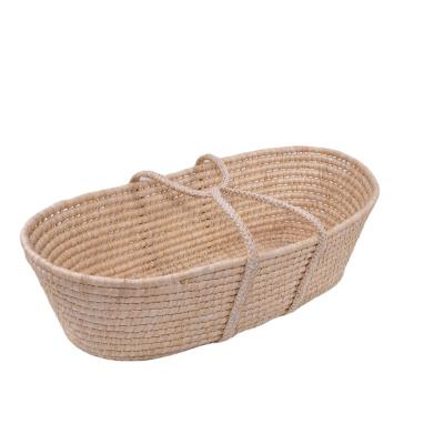 China Eco - Friendly / Durable Natural Corn Husk Baby Moses Sleeping Basket for sale