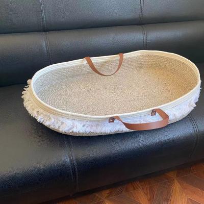 China Modern Hand - Woven Changing Baby Basket Cotton Rope for sale