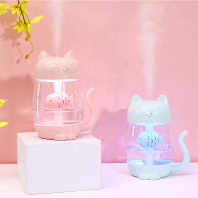 China Portable Wireless Ultrasonic Air Humidifier 350ML Car Oil Diffuser Mini Humidifier USB With 7 Colors Light for sale