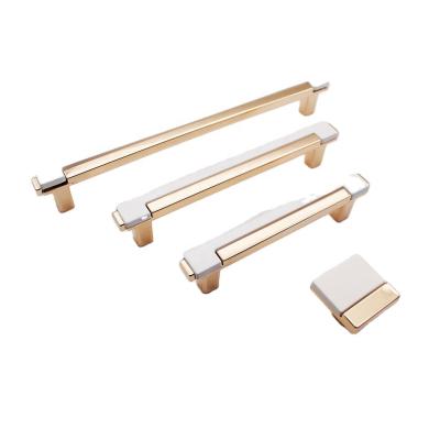 China Modern Bedroom Furniture Drawer Handles Zinc Alloy Double Color Cabinet Drawer Handle 128mm for sale