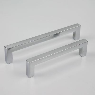 China Modern Furniture Hardware Square Zinc Closet Wardrobe Cabinet Handle Pulls Chrome Sideboard Handle for sale