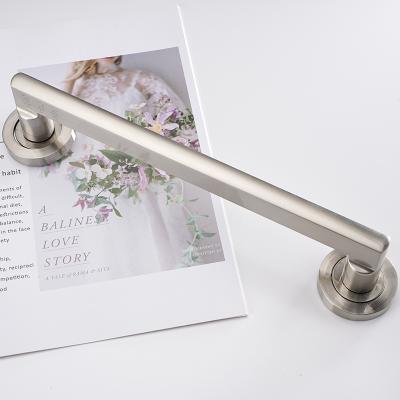 China EUROPEAN Custom BSN Zinc Big Door Door Handle With Round Base Zinc Alloy Exit Door Handle for sale