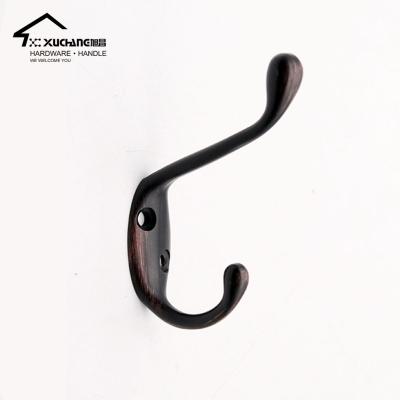 China High Quality Zinc Alloy Antique Stocked American Classic Clothes Hats Hooks Double Robe Hanger Hook for sale