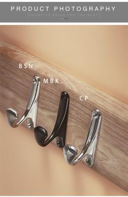 China Viable Factory Direct Cheap Chrome Black Zinc Clothes Hook Wholesale for sale