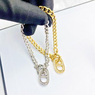 China Wholesale Popular Classic Vintage Pig Nostrils Jewelry 18K Gold Plated Bracelet Chain Designs For Men for sale