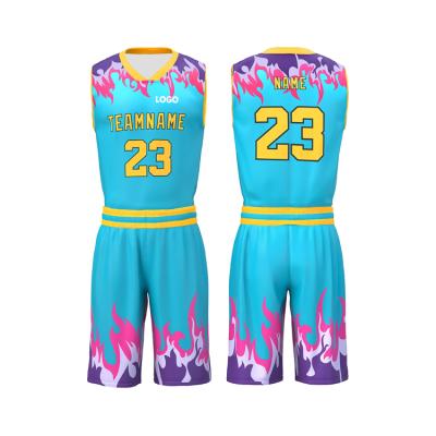 China Custom Antibacterial Basketball Wear Reversible Basketball Tank Top Latest Design For Men for sale