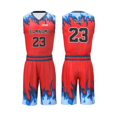 China Red Antibacterial Basketball Tank Tops Cheap Custom Clothing Embroidered Design Color Uniform for sale