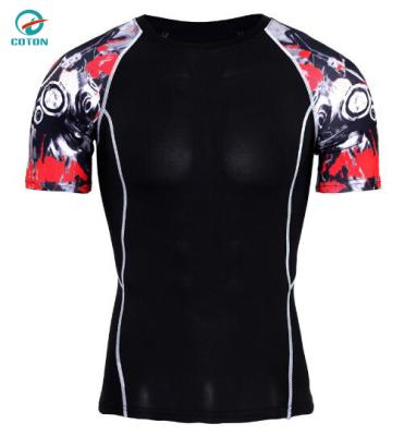 China Custom Made Custom Logo Printed Sublimation Short Sleeve Men's Rash Guard for sale