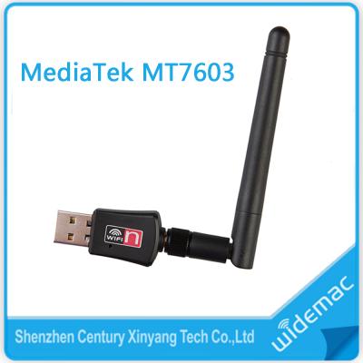 China Laptop or Desktop 2.4GHz 802.11N 300Mbps USB 2.0 MediaTek MT7603 Wireless Adapter with SMA 2dBi Antenna for sale