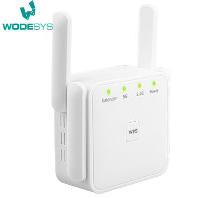 China 1200Mbps WiFi Repeater 2.4GHz 5.8Ghz Dual Band Wireless Signal Booster 4 Antennas WD-R1203U for sale