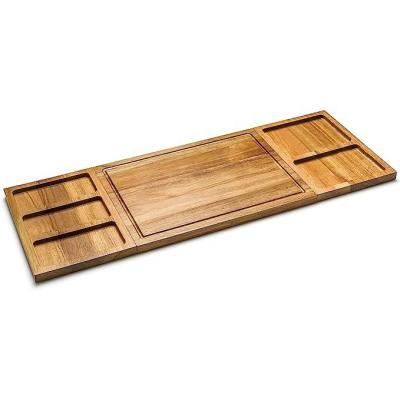 China Sustainable Kitchen Acacia Wood  Cutting Board  with Juice Groove with 2 magnet serving tray for all kitchen purpose Kitchen Multi function for sale