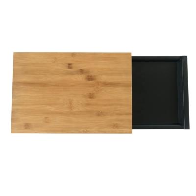 China Sustainable Multi Function  Cutting Board with drawer Tray for all kitchen purpose Natural Bamboo for sale