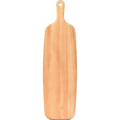 China Sustainable Cutting board serving board  Rectangle with handle beach wood natural color solid OEM&ODM support for sale