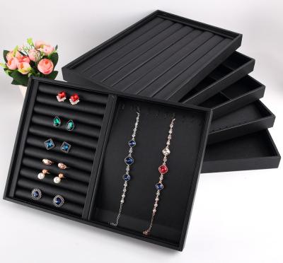 China Easy To Clean Quality Guaranteed Suitable Price Easy To Clean Modern Black PU Gold Jewelry Tray for sale