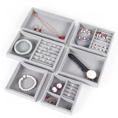 China Hot Selling Good Quality Soft Flannel Small Trinket S/M/L High End Drawer Tray for sale