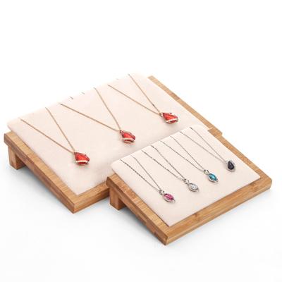 China High Quality Natural Bamboo Wooden Pendant Display Bracket Natural Bamboo Wood Pendant Display Bracket Necklace Display B Necklace Display Bracket Jewelry Display B Counter for sale