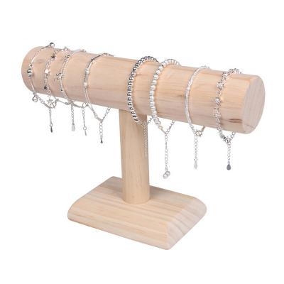 China Jewelry Store Display Or Home Fashion New Arrival Dressing Table Wooden T-bar Bracelet Stand Eyes Display Stand for sale