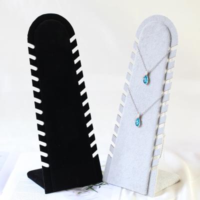 China L Type New Arrival Special Durable L Type White Black Gray PU Velvet Necklaces Display Stand for sale