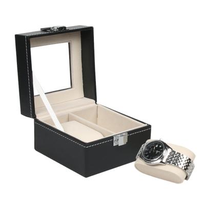 China Luxury Special Hot Selling Shipping Boxes For Watches 2 Grids Leather Eco-Friendly Watch Box for sale