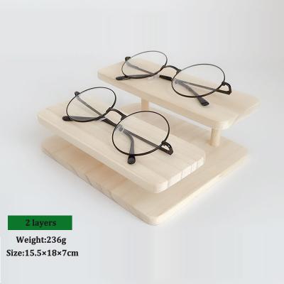 China No Smell Paint Not Easy Assemble Factory Manufacture Various Layers 1-5 Galsses Rack Wooden Sunglasses Display for sale