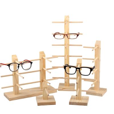 China Glasses Shop Display Case Or Home Use Promotional Good Quality Wooden Sunglasses Show 9 Classes Multi Layers Sunglasses Rack for sale