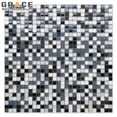 China Hotel Mosaic Tile Crystal Wall Backsplash Swimming Pool Glass Bathroom Floor Mosaics for sale