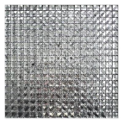 China Hotel Glass Mosaic Tile Dull Gray Mirror Gray Customized Dark Facade Tiles Wallstickers Home Decor for sale