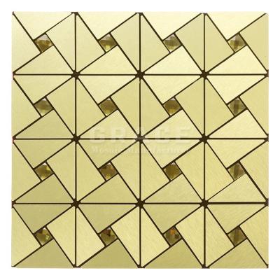 China Void Hotel Aluminum Composite Panel Mosaic Skin And Stick Tile Metallic Wall Tiles for sale