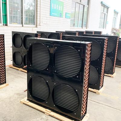 China Refrigeration Aluminum Condenser Compressor Air Cooler Parts 15HP Freezer Air Cooler Copper Tube Fin Condensing Unit for sale