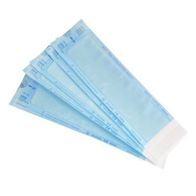 China Arjo France 135mm*290mm Paper 60gsm +55gsm Blue Vapor Security High Pressure Dental High Temperature Self Sealing Bag for sale