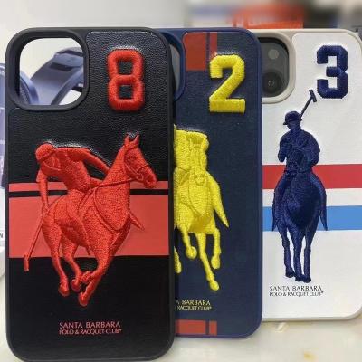 China POLO Shockproof Case For iPhone13promax New Jockey Embroidery Protective Leather Loft Cover for sale