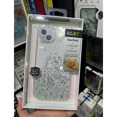 China Shockproof Solid Quicksand Starry Sky Shining Shockproof Phone Case For iPhone14 for sale