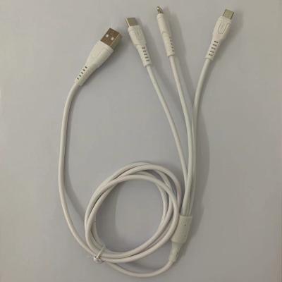 China MP3/MP4 Player Mobile Phone USB Tape Data Cable with Three Interfaces for iPhone Micro Type 3 in 1 for sale